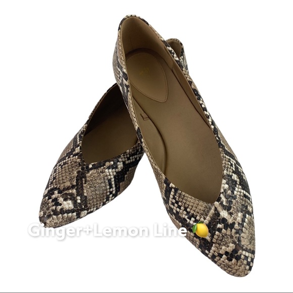 H&M Snake print flats shoes Sz.39 = 8 in US